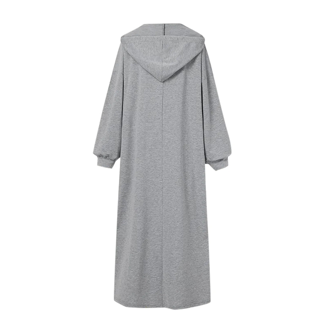 Cecilia™ | V-Neck Hooded Dress with Drawstring